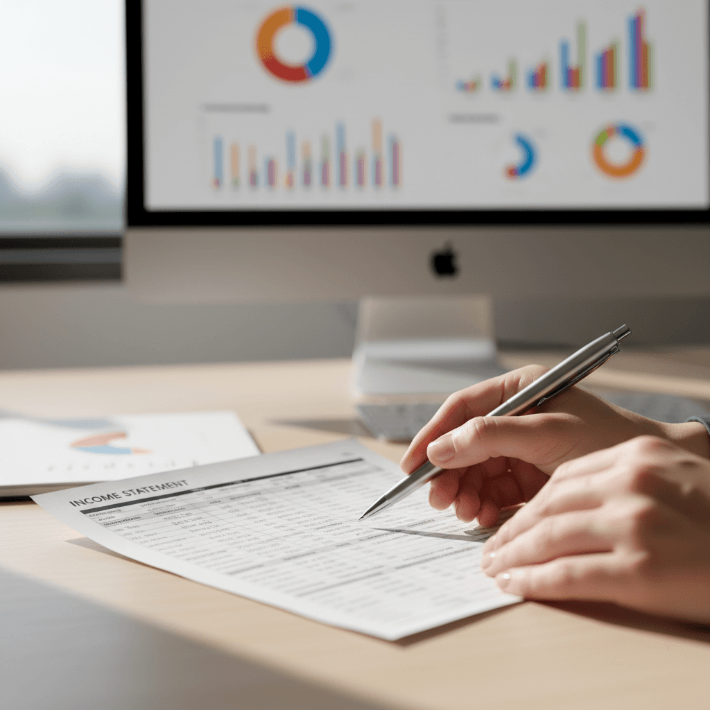 professional accountant advising client at desk with documents in bright office